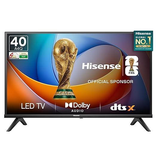 Hisense 100 cm (40 Inches) FHD Smart TV | HDR10 | 4K AI Upscaler | 20W Powerful Speakers, DTS Virtual: X | AI Sports Mode | Voice Remote | VIDAA OS | 40A4Q (Black)